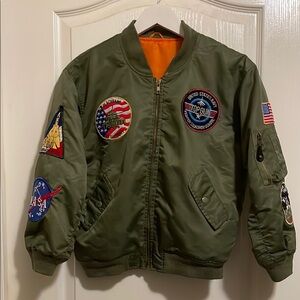 Kids Vintage Bomber Jacket with Patches